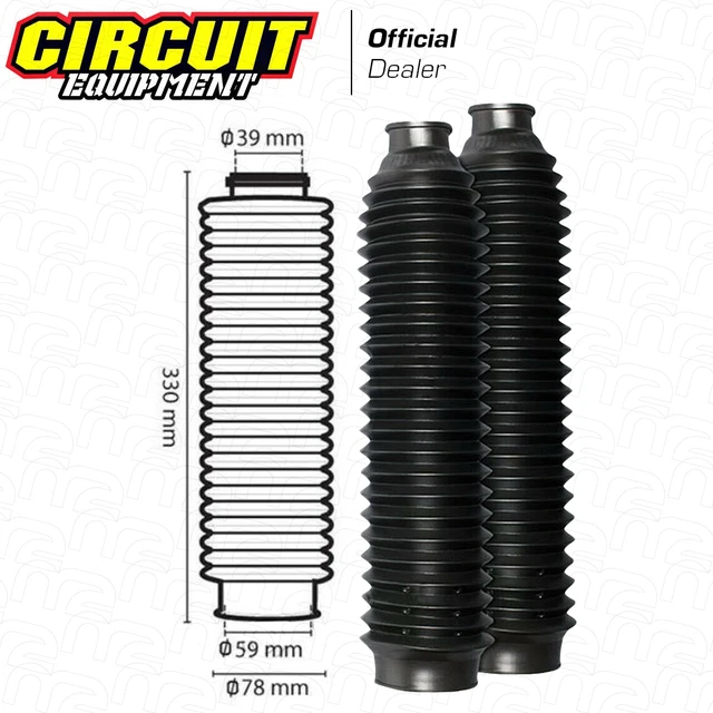 39:59 COPPIA SOFFIETTI COPRI Steli Forcella 39 59 Circuit Neri Universali ...