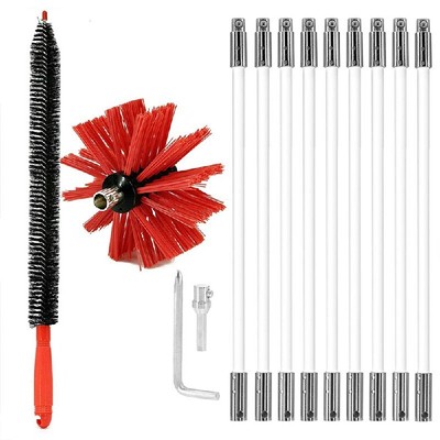 CANNA Flessibile Canna Fumaria Spazzola Camino Pennello Fuliggine Corrosion-Resistant 