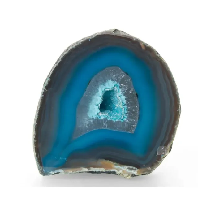 Geode di agata VERDE PETROLIO 1 pezzo da 7-9 cm grezzo e naturale