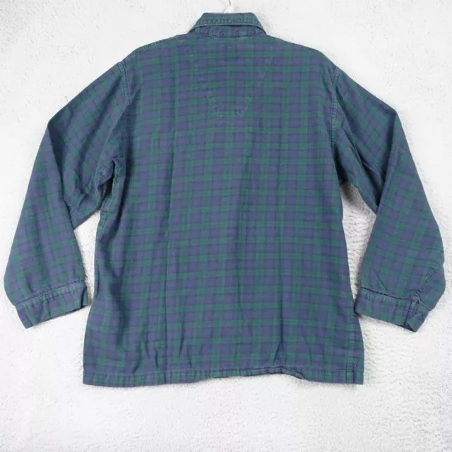 Brooks Brothers Mens Sz S Cotton Pajama Set Flannel Plaid Navy Green Drawstring 3