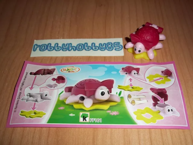 Ff101 Tartaruga Rosa + Bpz (Logo K Grande) Kinder Sorpresa Italia 2014/2015