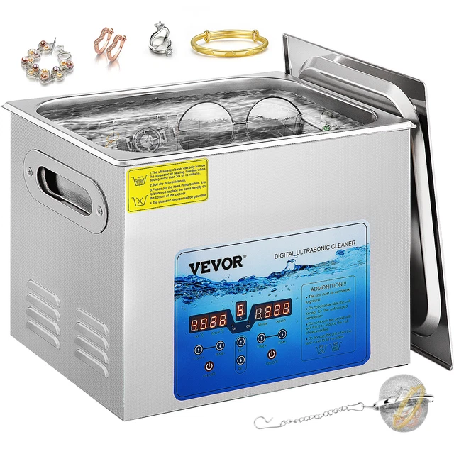 VEVOR UltrasonicCleaner Jewelry Cleaning Machine w/ Digital Timer and Heater
