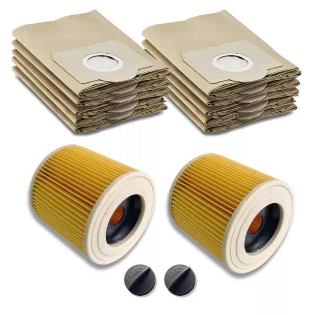 Lot de 2 filtres à cartouche pour aspirateur Kärcher WD3 Premium WD2 WD3 WD  3 MV3 WD 3 P