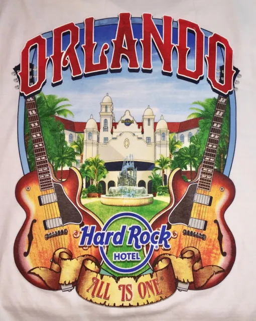 Hard Rock Hotel Orlando 2018 Bianco Città Tee T-Shirt Sm-2X Tutti Misura da Uomo