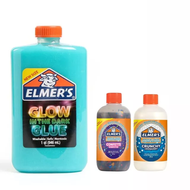 Elmer's 946ml Glow in the Dark Crunchy Confetti Magic Slime Kit, Washable & Safe