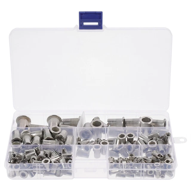 165 pz assortimento dadi in acciaio inox confezionati acciaio inossidabile