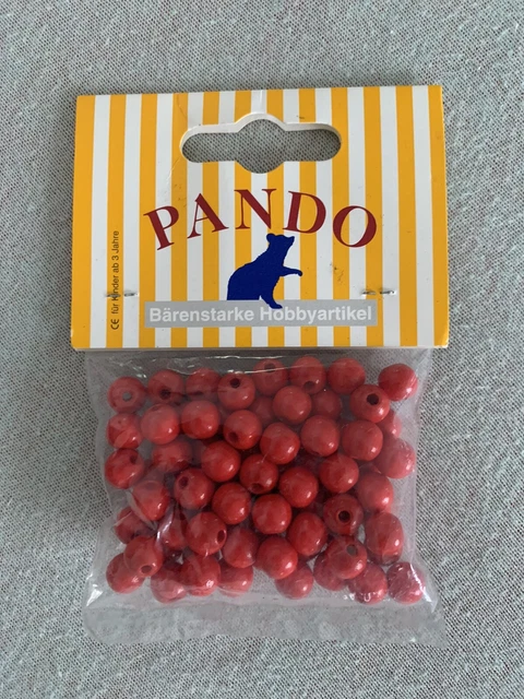 Neu Pando Holzperlen Zum Basteln 8mm 75 Stück Kette Armband Kinder Aufziehen