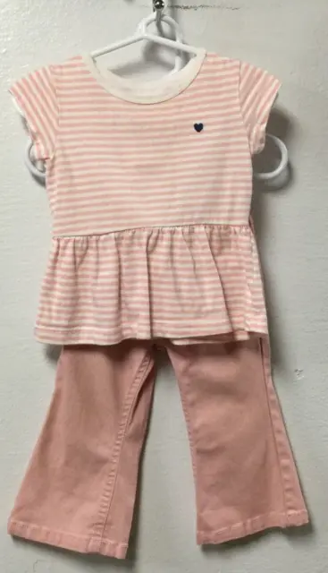 Baby Girls Top Carters and Pants Wonderkids Set Size 12 Months Pink White 38