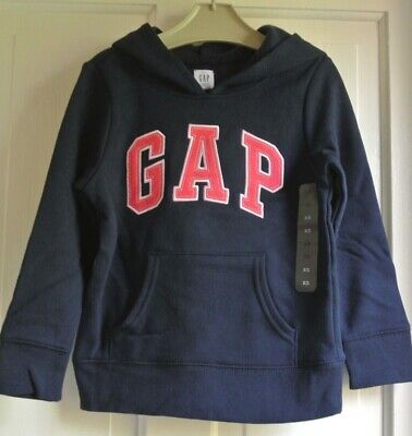 New Gap Girl cotton rich hooded sweatshirt Navy size XS age 4-5  years  last one