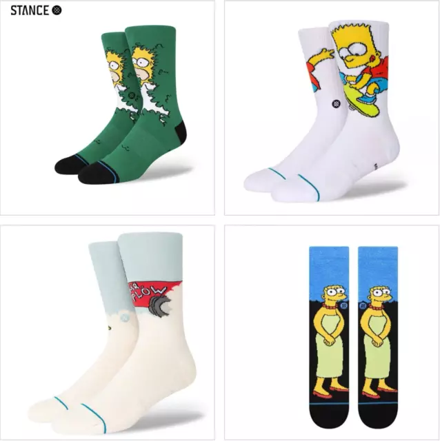 Stance x The Simpsons Marge/HOMER/MR. PLOW CREW SOCK UNISEX Seamless Toe Closure