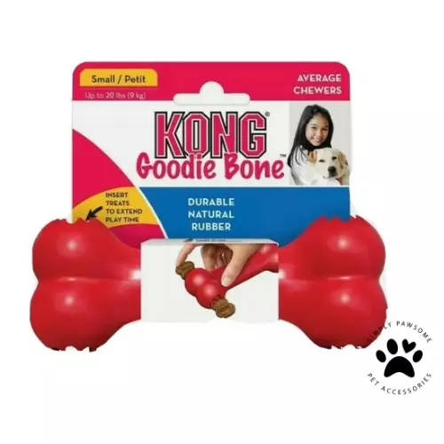 KONG Classic Red Goodie Bone Dog Treat Dispenser Rubber Chew Toy