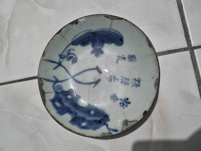 Plat En Porcelaine De Chine Bleu Blanc 19ème Old Chinese Porcelain