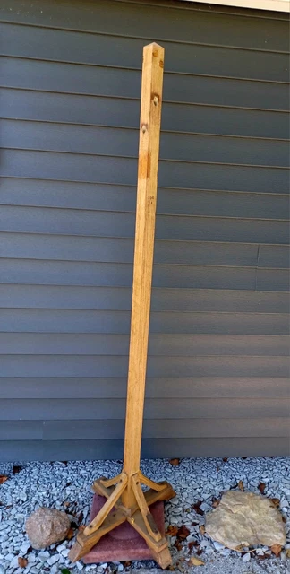 Antique Vintage Oak Coat Rack Property U.S. Govt. Brass Tag