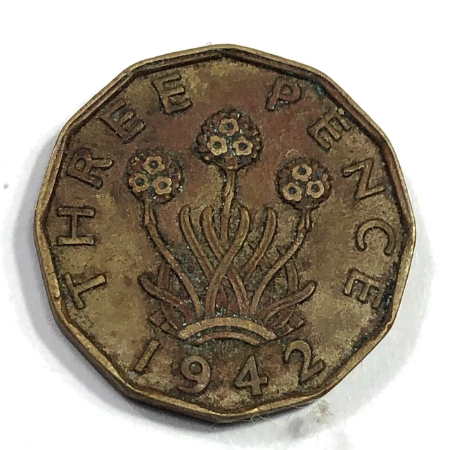 1942  Great Britain Three Pence Foreign Coin #2242
