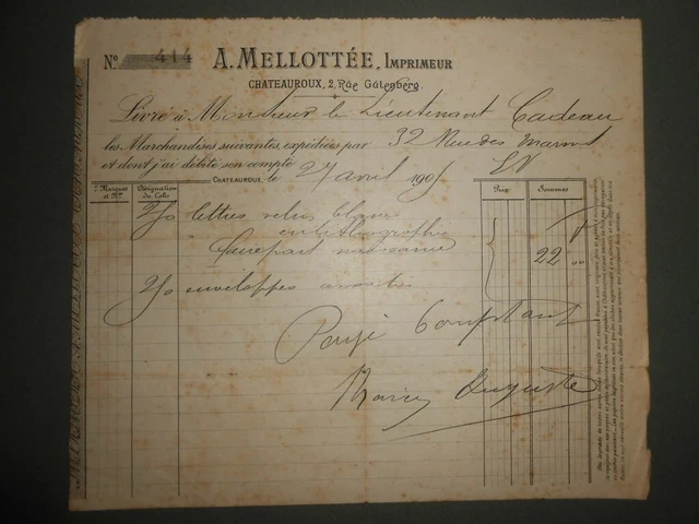 Ancienne facture Pâtes alimentaires Alter Balsiger 1922 | Kaufen auf