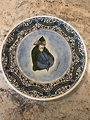 Vintage 14.5” Turkish Hand Painted Ceramic Plate. LOVELY!!