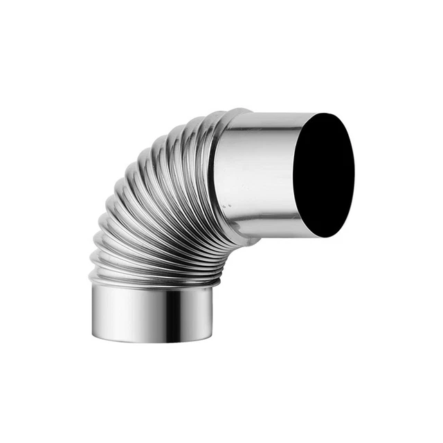 Tubo de escape de codo estufa chimenea tubo estufa 90 grados doblado codo exterior