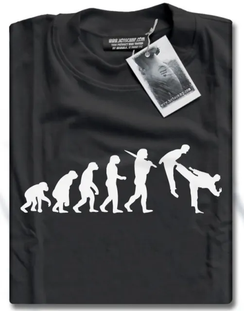 NUOVA T-shirt da uomo Evolution of Martial Arts Judo Karate Taekwondo Kung Fu