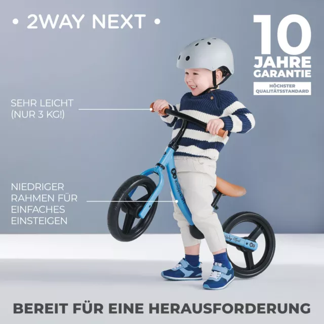 2WAY Next Laufrad ab 3 Jahre, Licht Lauflernrad, Kinder fahrader, 12 Zoll Räd... 2