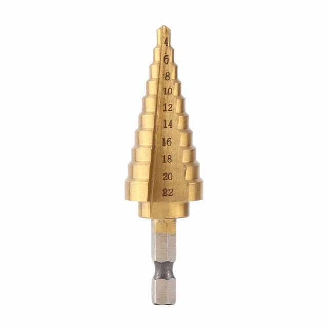 4-22MM HSS Hex Titanium Cone Drill Bit Hole Cutter For Steel Drilling Power T-wf