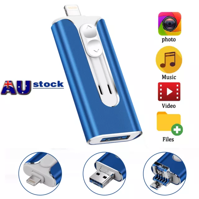 1TB 2TB 256/512GB USB 3.0 Flash Drive Storage Memory Photo Stick For iPhone iPad