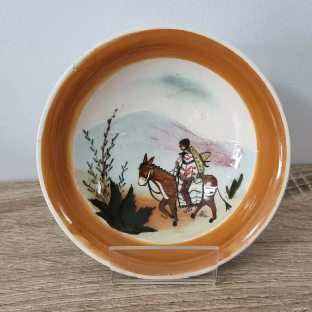 1950s MARTIN BOYD Bowl 14.5 cm Mexican Hand Painted Orange