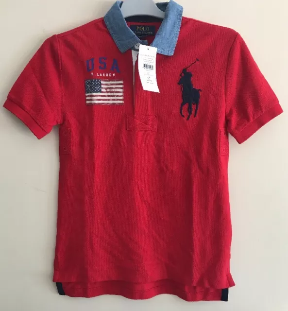 Bnwt Polo Ralph Lauren Boys/Kids Polo Shirt/Polo Top Size Uk 6-7 Years (Us S8)