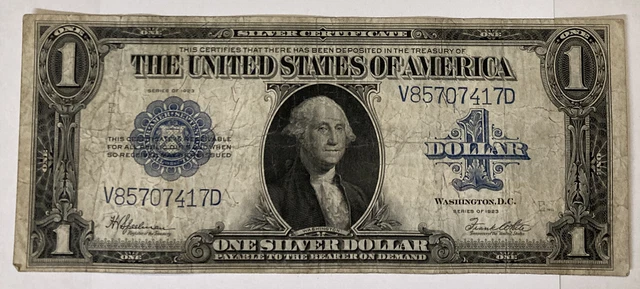 1923 series $1 One Dollar Silver Certificate Large Size Currency Note Bill