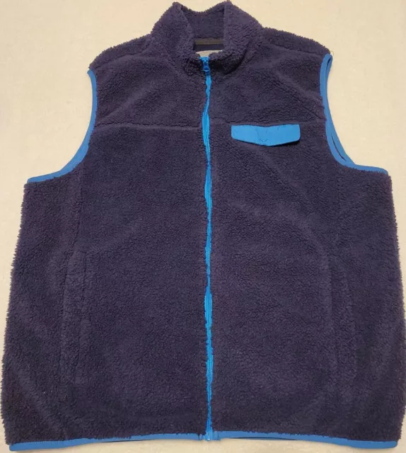Ocean & Coast XL Men's Blue Full Zip 5 Pockets Fleece Vest Jacket