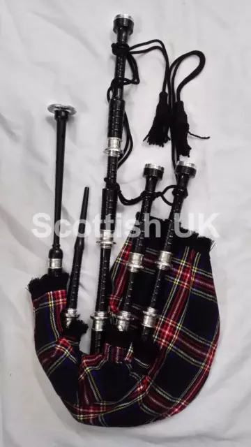 New Great Highland Bagpipes Rosewood Silver Amounts/Scottish Bagpipes with Case