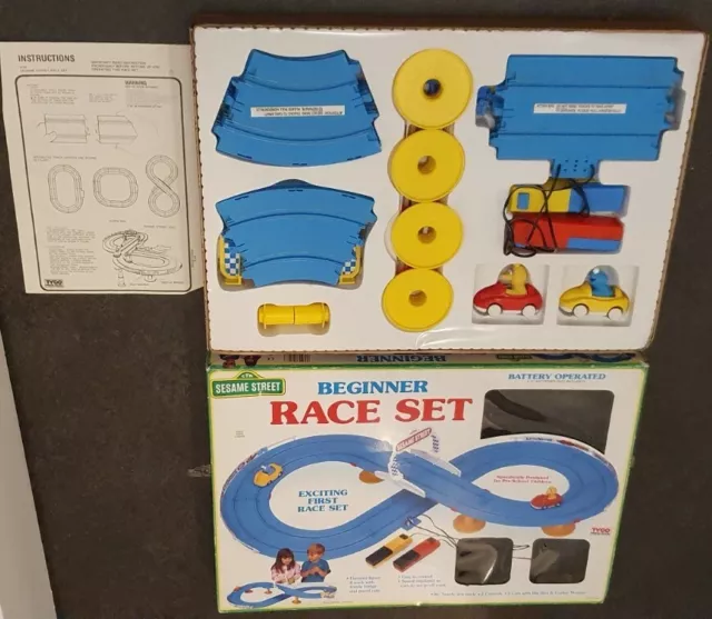 Sesame Street Beginner Race Set Illco Toy Slot Car Almost Complete Big Bird