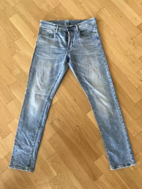 Sehr schöne Herren Jeans G-STAR Raw 3301 Straight Tapered W32/ L34, blau, Top!