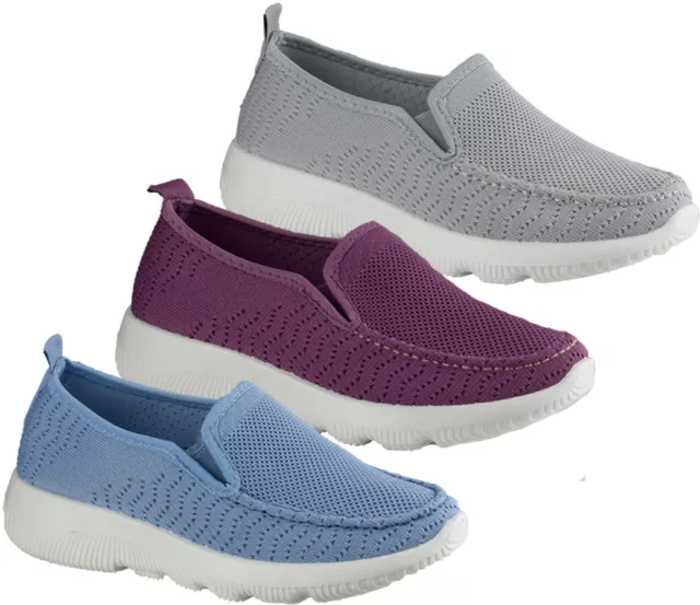 Ladies Dr Keller Slip On Walking Breathable Comfort Shoes Womens Flat Trainers