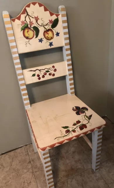 Tracy Porter Stonehouse Farm Goods Handpainted Chair Rare Beautiful Unique Wow!