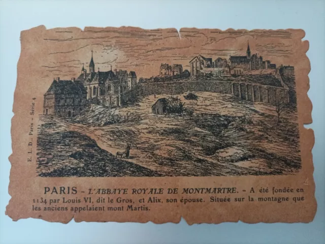 Antique postcard of Paris, the royal abbey of Montmartre