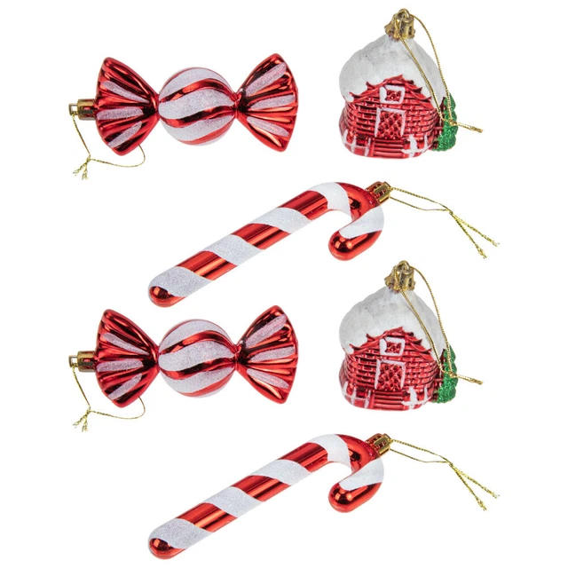 6 PIEZAS Fiesta Navidad Colgar Decoración Vidrio Colgar Adornos