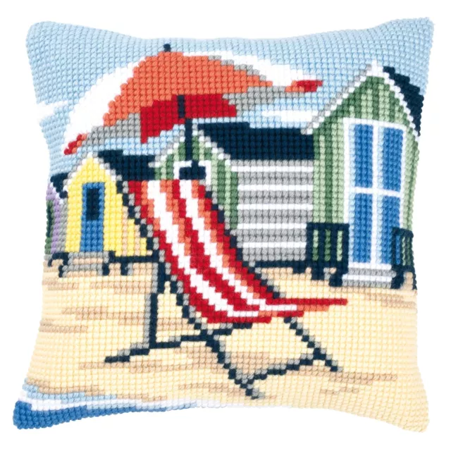 Vervaco ~ Cushion Cross Stitch Kit ~ Beach Chair