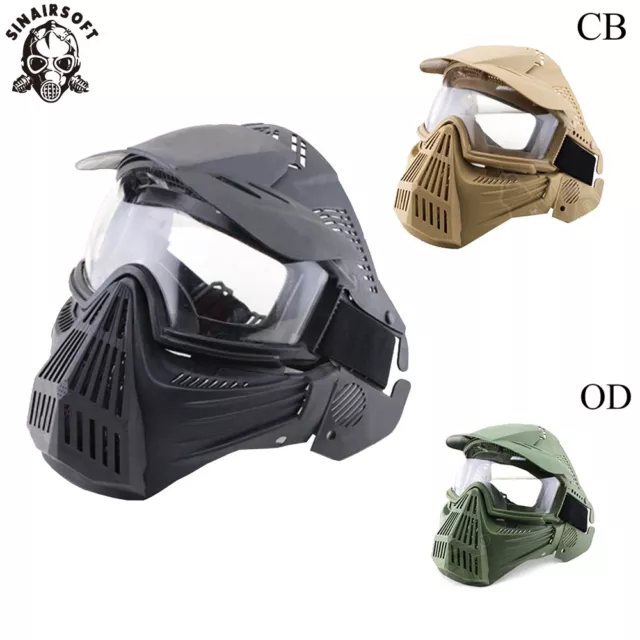 Tactical Full Face Masken Paintball Airsoft Goggles Schutzbrillen Schutzmaske