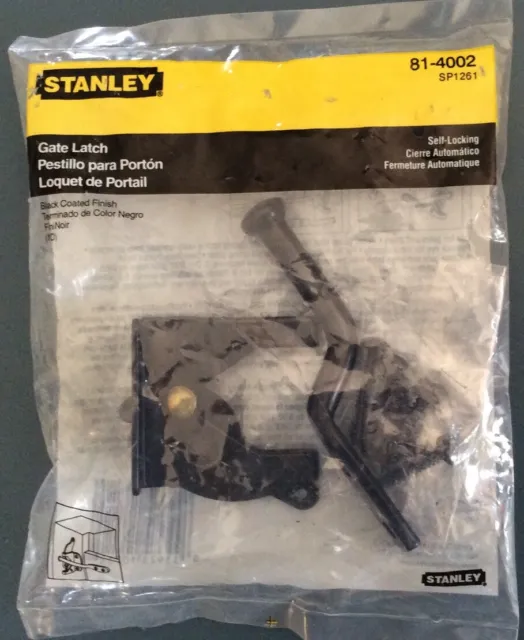 NEW Stanley Self-Locking Black Gate Latch, Number 81-4002/SP1261