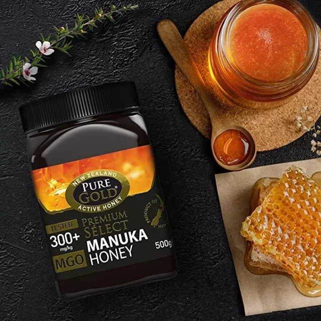 2 x Manuka Honey - Pure Gold Premium Select 300 MGO 500g BB 08/07/2024 1kg total