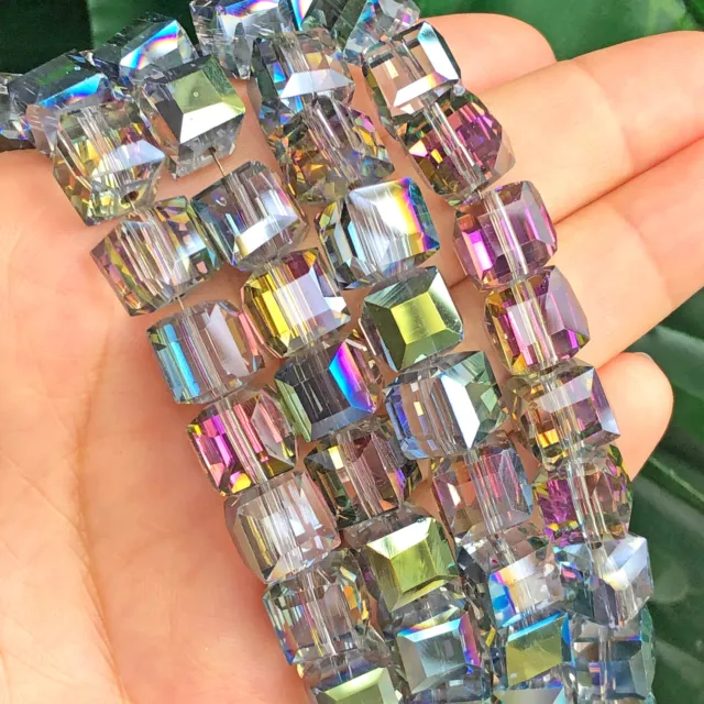 2-10mm Colorful Cube Austrian Crystal Square Loose Beads For Jewelry Making DIY