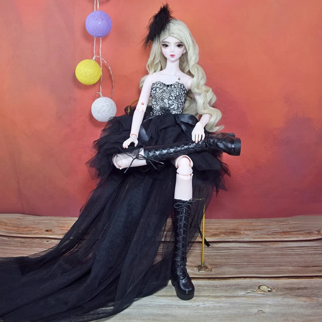 1/3 Doll 24inch 60cm BJD Dolls Large Girls Pretty Black Dress Kids Birthday Gift