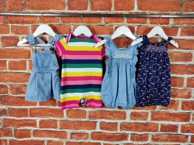 Baby Girls Bundle Age 3-6 Months Jojo Maman Gap Etc Romper Pinafore Dress 68Cm