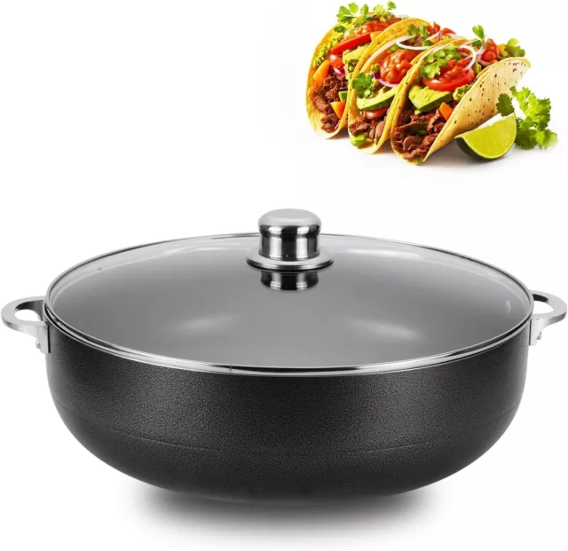 Alpine Cuisine Non-Stick Dutch Oven 11Qt with Glass Lid Multi-Purpose Aluminum