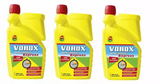 VOROX Express Unkrautfrei 3x1 Liter Konzentrat Vorteilspack