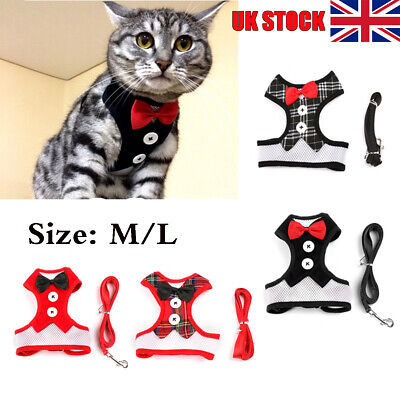 Adjustable Soft Mesh Cat Kitten Walking Harness&Lead Dog Puppy Cat Clothes Coats