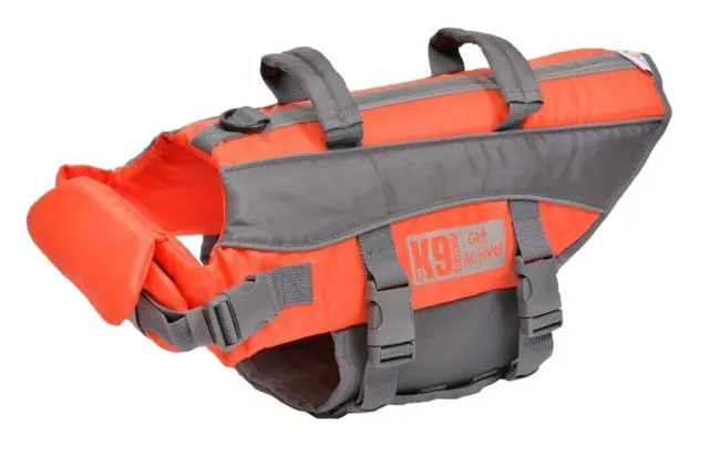 K9 Pursuits Float Coat Dog Life jacket Swimming Float Vest Orange Small