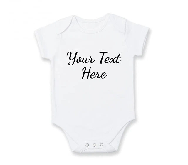 PERSONALISED CUSTOM BABY Name Vest heart Baby Grow Bodysuit Reveal