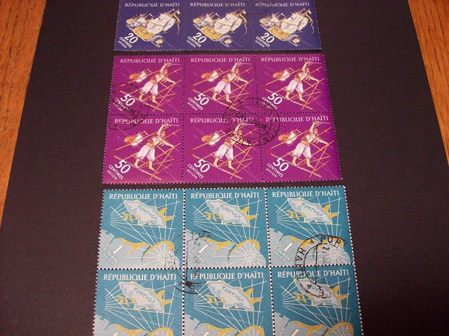 HAITI / Air Mail C180-C182 Three blocks of six 1961