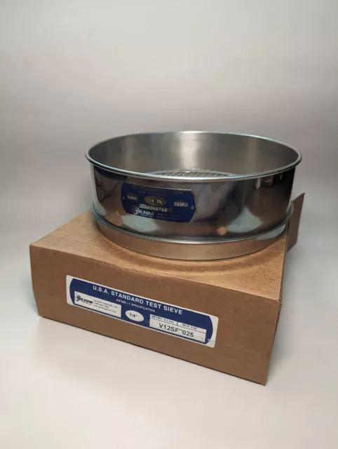 Gilson 12" Stainless Test Sieve; 1/4" V12SF"025; 6.3mm 0.25 inch